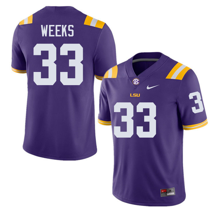 #33 West Weeks LSU Tigers Jersey,Louisiana State University Tigers Football Jersey-Purple #33 West Weeks LSU Tigers Jersey,Louisiana State University Tigers Football Jersey-Purple